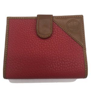 Vintage Delane Canada Red And Brown Leather Wallet